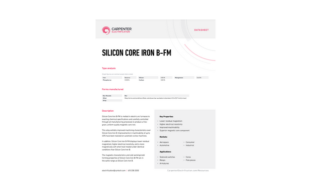 Silicon Core Iron B-FM | Datasheet